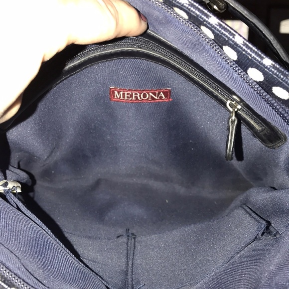 Navy Blue with white polka dots - crossbody bag! - Picture 3 of 3